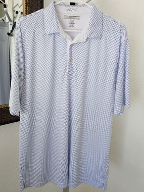Greg Norman Collection Men’s Light Blue Microdot Polo